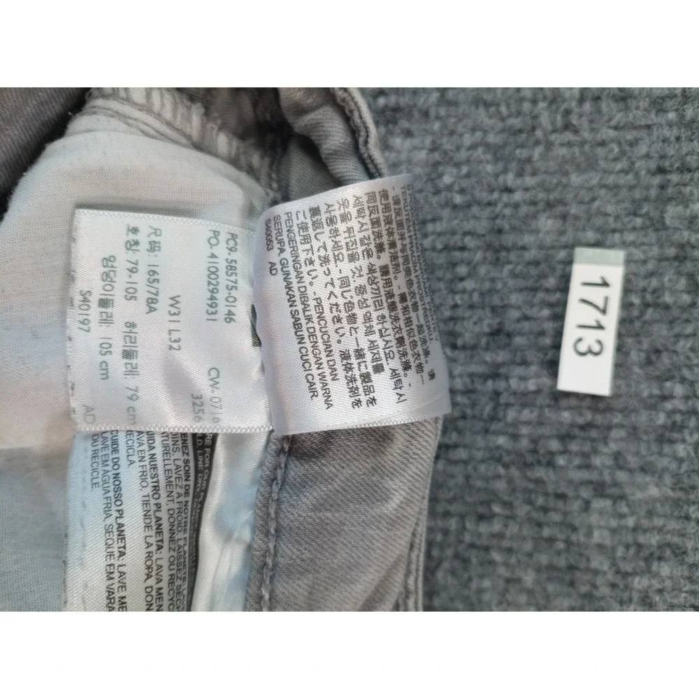 Levi's 511 Slim Fit Jeans Gray Wash Stretch Mens 31x32 Denim Pants